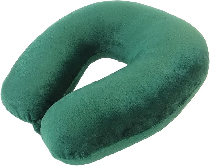 Adult Cozy Soft Microfiber Neck Pillow, Compact, Perfect for Plane or Car Travel, Hunter Green - LeafyLoom