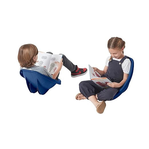 ECR4Kids Leaf Floor Seat, Rocker Chair, Navy, 6-Piece - LeafyLoom