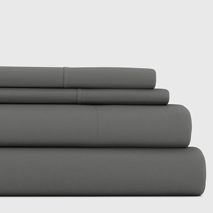 Linen Market Bed Sheets for Full Size Bed (Gray) - Sleep Better Than Ever with These Soft and Cooling Full Sheets - Deep Pocket Fits 16" Thick Beds - 4 Piece Full Sheet Set - LeafyLoom