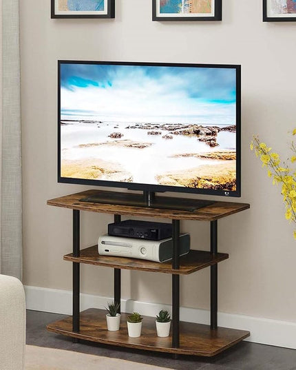 Convenience Concepts Designs2Go 3 Tier TV Stand, 31.5", Barnwood/Black - LeafyLoom