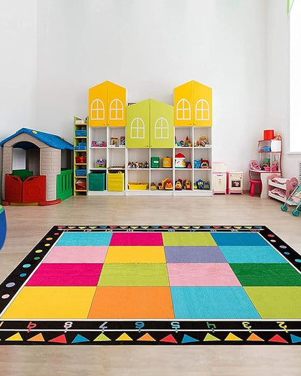 Booooom Jackson Classroom Carpet, Children's Classroom Rug 8'5"x6'5”Kid Rug with Non-Slip Backing,Children's Classroom Educational Seating Carpet Elementary - LeafyLoom