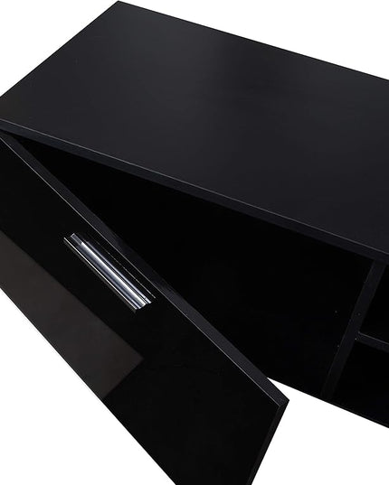 NicBex TV Stand for 70 Inch TV Modern TV Media Console Table with 2 Storage Cabinet and Open Shelves,Entertainment Center with Storage for Living Room,Bedroom,63 Inch,Black - LeafyLoom