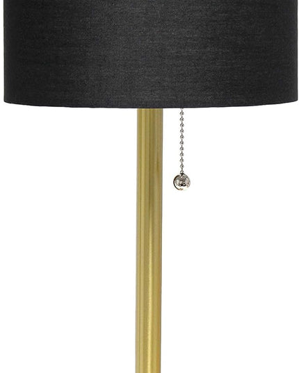 Simple Designs LT1076-GDB Gold Tapered Table Lamp with Black Fabric Drum Shade (Pack of 4) - LeafyLoom