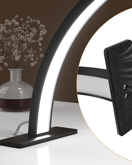 Half Moon Light for Nail Desk, Lash Light Led Nail Tech Lamp Half Moon Light Table Lamp Desk Lamp for Nail Lash Eyelash Extension Tattoo Eyebrows（Black） - LeafyLoom