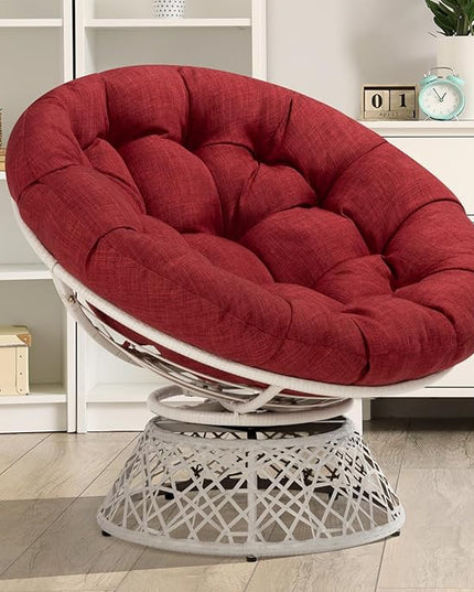 Bme Papasan Chair, Cherry Sangria - White Base - LeafyLoom