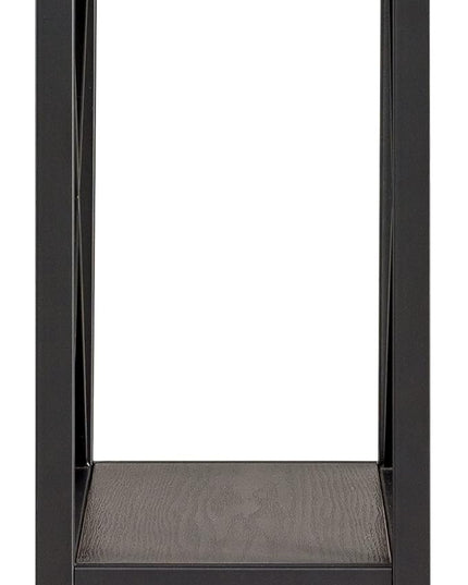 Leick Home Chisel & Forge Narrow Side Recliner Table with Shelf, Smoke Gray and Matte Black, 12" W - LeafyLoom