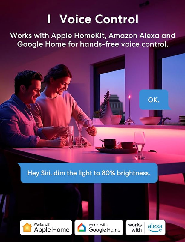 meross Smart LED Strip Lights, 16.4ft WiFi Strip Work with Apple HomeKit, Alexa, Google Home, and SmartThings, 16 Million Colors with App Control and RGB LED Lights for Bedroom, Living Room, Kitchen meross