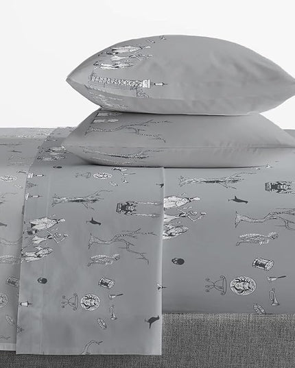 Jay Franco Disney Haunted Mansion Happy Haunts Damask 7 Piece Full Bed Set - includes Reversible Comforter & Sheet Set - Super Soft Fade Resistant Microfiber - (Official Disney Product) - LeafyLoom