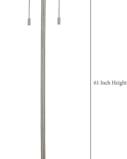Kenroy Home 21405BS Stowe Floor Lamp with Brushed Steel Finish, Modern Style, 61" Height, 19" Width, 19" Depth - LeafyLoom