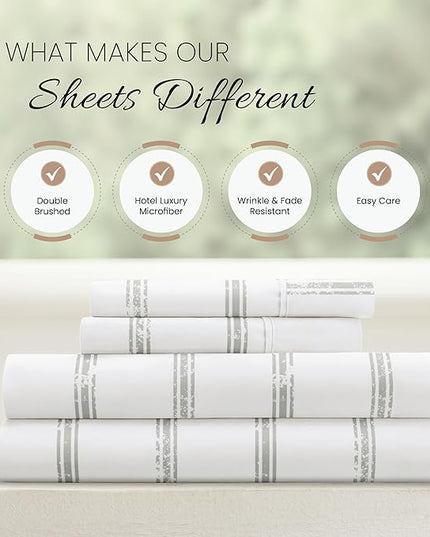 Linen Market 4 Piece California King Bedding Sheet Set (Light Gray) - Sleep Better Than Ever with These Ultra-Soft Cooling Bed Sheets for Your California King Size Bed - Deep Pocket Fits 16" Mattress - LeafyLoom