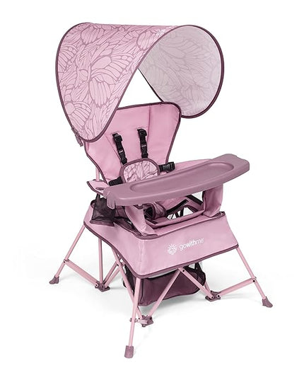 Baby Delight Go with Me Venture Portable Chair | Indoor and Outdoor | Sun Canopy | 3 Child Growth Stages | Canyon Rose - LeafyLoom