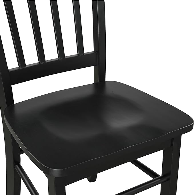 Boraam Shaker 2 Room Side Chairs, Dining Height, Black - LeafyLoom