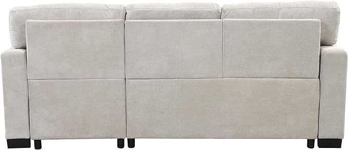 Convertible Sleeper Sectional Sofa Pull Out Bed with Right Hand Chaise Lounge, L-Shaped Velvet Upholstered Corner Couches, Pullout Sofabed with Storage and Drop Down Table & USB Charger - LeafyLoom