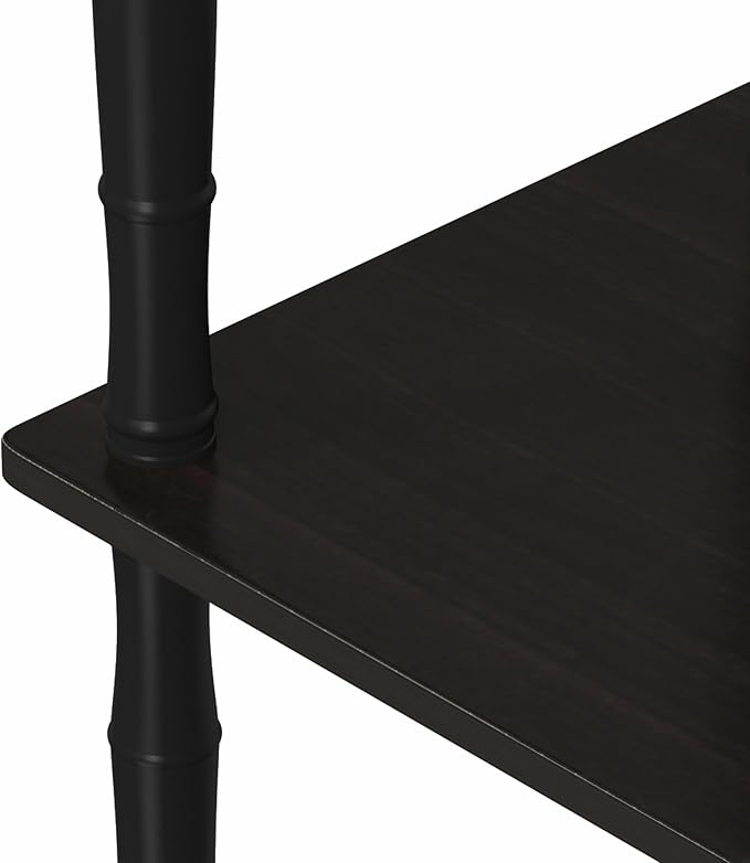 Furinno Turn-N-Tube 3-Tier Compact Multipurpose Shelf Display Rack with Classic Tube, Espresso/Black - LeafyLoom