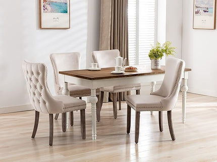 NicBex Haerin-SD-00116-LWJ Dining Chairs, 27.4"x20.4"x37.4", Beige - LeafyLoom