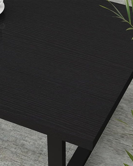 IBF Black Coffee Table, Minimalist Industrial Wooden Center Table, Modern Simple Rectangle Living Room Table, Farmhouse Wood and Metal Cocktail Coffee Table for Home Bedroom Office, Black Oak, 39 inch - LeafyLoom