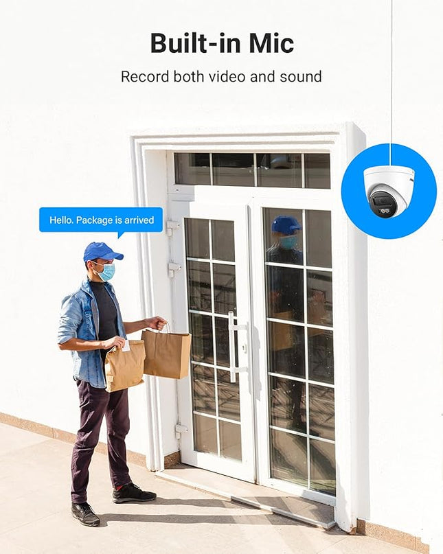 ANNKE 16CH 4K PoE Security Camera System, 12MP H.265+ NVR with 4TB HDD and 8X 4K/8MP IP Wired Cams, AI Human Vehicle Detection, Spotlight Color Night Vision, Built-in Mic, Compatible with Alexa ANNKE