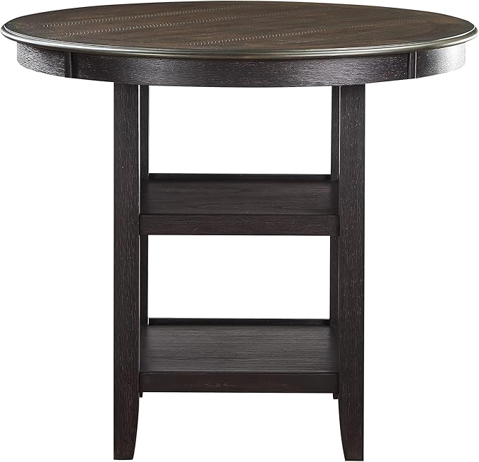 NicBex Dining Table Set for 4 Kitchen & Dining Room Tables 5Pc Counter Height Dining Set Table with Built-in Shelves and 4X Counter Height Chairs for Small Space, Black - LeafyLoom