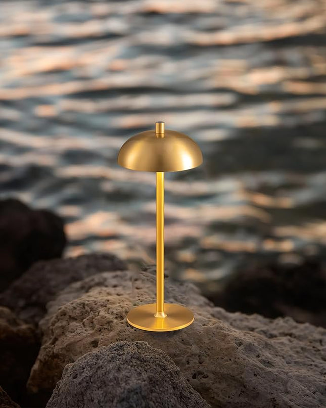 Cordless LED Table Lamp Set of 2, Modern Portable Desk Lamp, 3 Color Stepless Dimming Built-in Rechargeable Battery Lights, for Bedroom, Patio, Outdoor, Restaurant, Bedside Night Lamp(Gold) - LeafyLoom