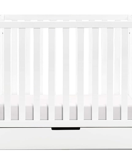 Carter's by DaVinci Colby 4-in-1 Convertible Mini Crib with Trundle Drawer in White, Greenguard Gold Certified, Undercrib Storage - LeafyLoom