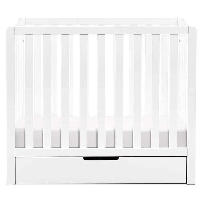 Carter's by DaVinci Colby 4-in-1 Convertible Mini Crib with Trundle Drawer in White, Greenguard Gold Certified, Undercrib Storage - LeafyLoom