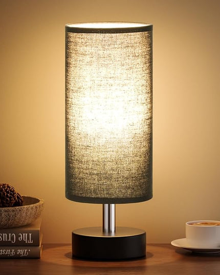 Small Table Lamp for Bedroom - Bedside Lamps for Night Stands, Minimalist Nightstand Light Lamp, Desk Lamps for Reading Room, Kids Room, Living Room, Office, Dorm - LeafyLoom