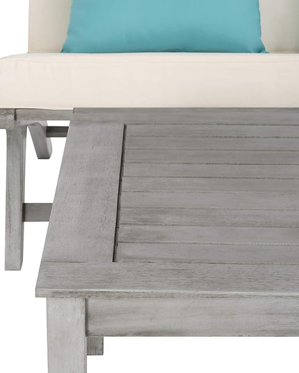 Safavieh PAT7044B Collection Chaston Wash and White and Light Blue 4 Pc Living Accent Pillows Outdoor Set, Grey/Beige Soild - LeafyLoom