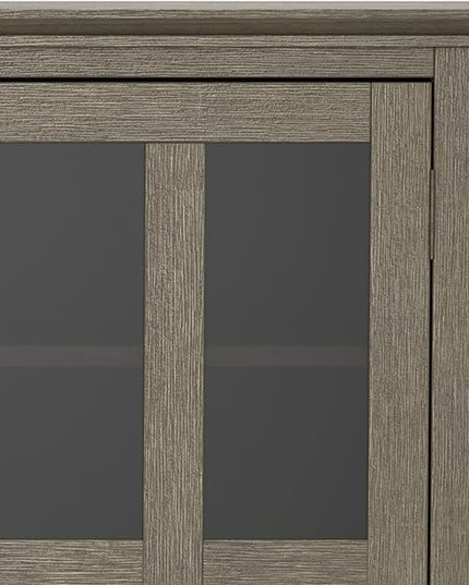 SIMPLIHOME Artisan SOLID WOOD Universal TV Media Stand, 53 inch Wide, Transitional, Living Room Entertainment Center with Storage, for Flat Screen TVs up to 60 inches in Farmhouse Grey - LeafyLoom