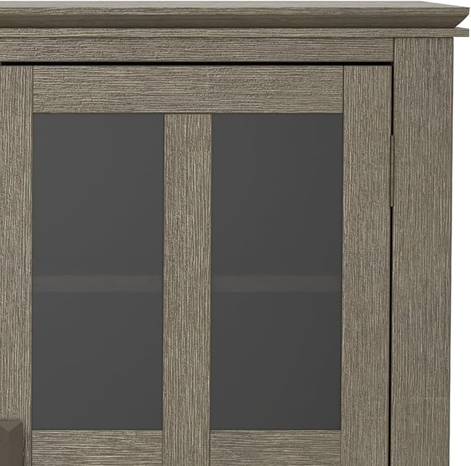 SIMPLIHOME Artisan SOLID WOOD Universal TV Media Stand, 53 inch Wide, Transitional, Living Room Entertainment Center with Storage, for Flat Screen TVs up to 60 inches in Farmhouse Grey - LeafyLoom