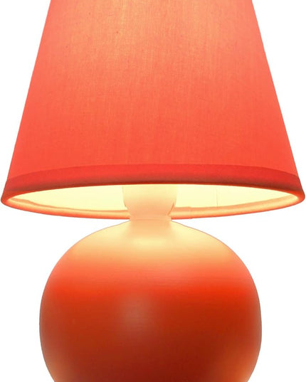 Simple Designs LT2008-ORG Mini Ceramic Globe Table Lamp, Orange (Pack of 18) - LeafyLoom