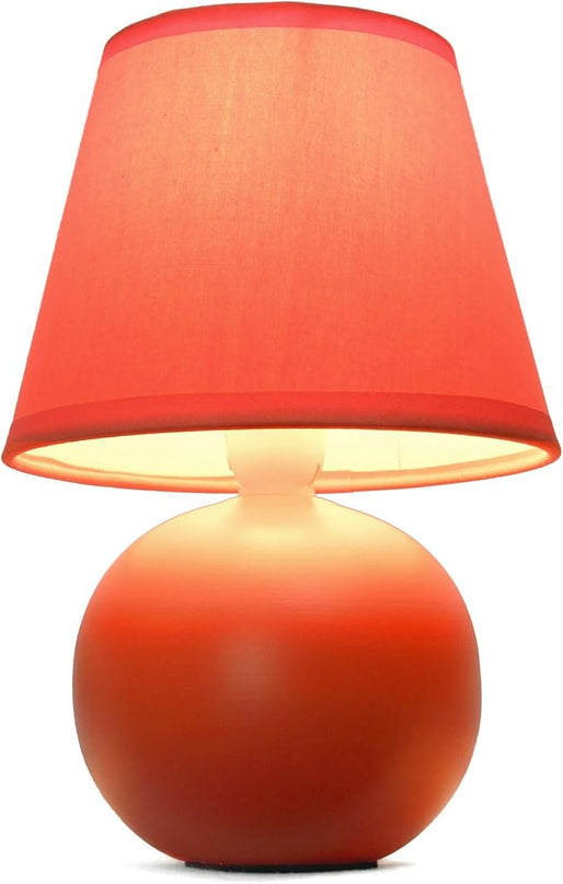 Simple Designs LT2008-ORG Mini Ceramic Globe Table Lamp, Orange (Pack of 18) - LeafyLoom