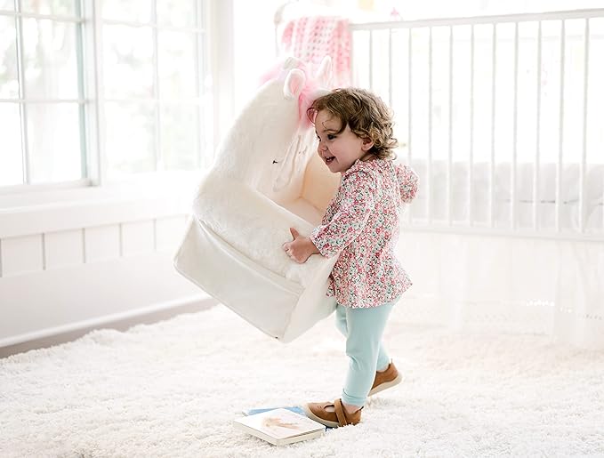 Soft Landing Animal Adventure Ivory Sweet Seats | Premium Character Chair with Carrying Handle & Side Pockets Unicorn - LeafyLoom