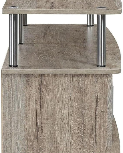 Convenience Concepts Designs2Go Monterey TV Stand with Cabinets and Shelves Home_Furniture_and_Decor, Sandstone - LeafyLoom