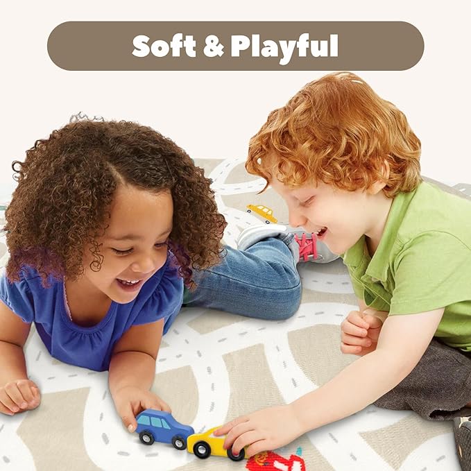 LIVEBOX Road Traffice Kids Rug, 3'x5' Floor Mats for Kids Room, Non-Slip Machine Washable Rugs for Playroom, Soft Fun & Learning Rug Children Car Carpet for Nursery Daycare Classroom - LeafyLoom