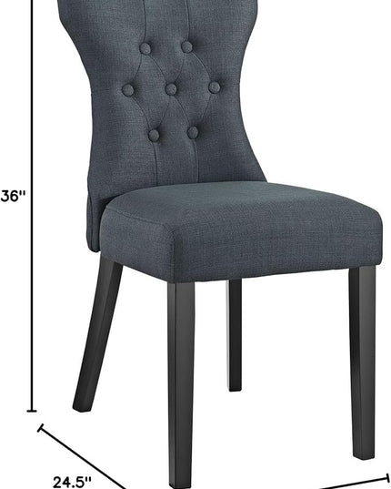 Modway Silhouette Modern Tufted Upholstered Fabric Parsons Kitchen and Dining Room Chair in Gray - LeafyLoom