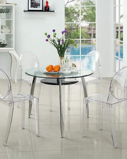 Modway Casper Modern Acrylic Stacking Kitchen and Dining Room Chair in Clear - Fully Assembled - LeafyLoom