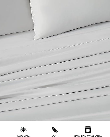 UGG 11793 Alahna Twin Bed Sheets and Pillowcases 3-Piece Set Sleep in Luxury Machine Washable Deep Pockets Wrinkle-Resistant Breathable Cozy Comfort Silky Cooling Sheets, Twin, Stone - LeafyLoom