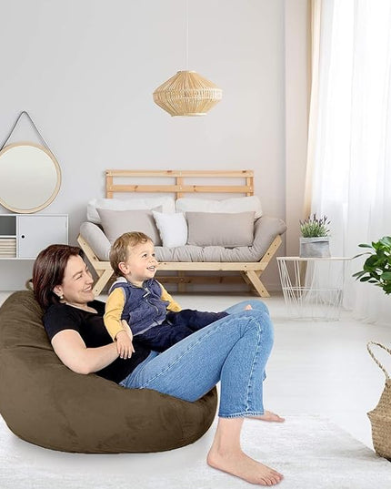 Bean Bag Stuffed Animal Storage Or Cover | No Filler | Extra Large | for Adults Or Kids | Double Stitched | Durable Zipper | Premium Microsuede - LeafyLoom