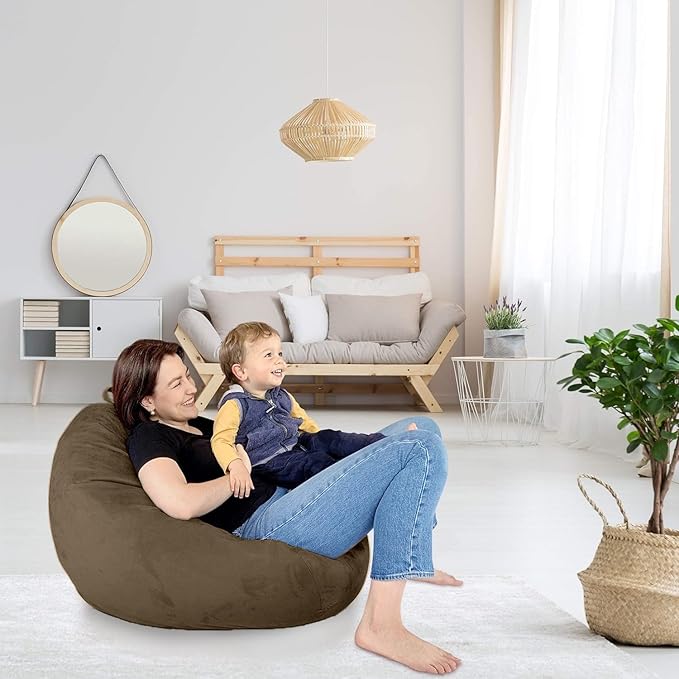 Bean Bag Stuffed Animal Storage Or Cover | No Filler | Extra Large | for Adults Or Kids | Double Stitched | Durable Zipper | Premium Microsuede - LeafyLoom