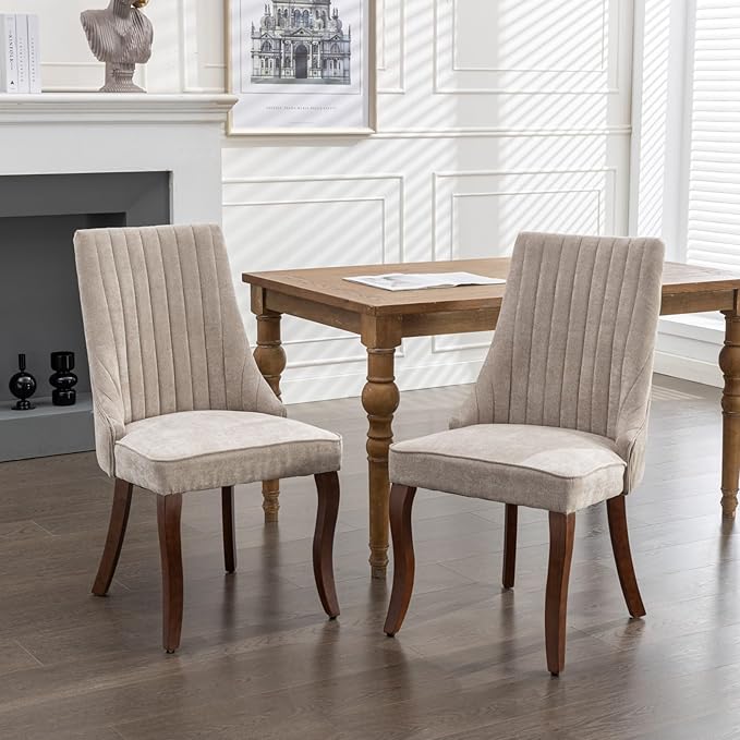 NicBex Haerin-SD-00128-LWJ Dining Chairs, 24.6"x19.7"x37.5", Beige - LeafyLoom