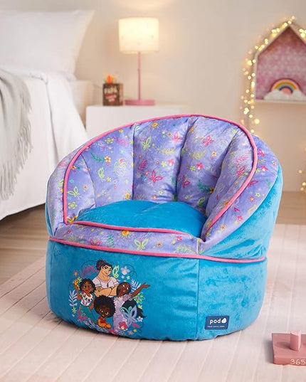 Idea Nuova Disney Encanto Madrigal Family Blue Round Bean Bag Chair for Kids, Ages 3+, Large - LeafyLoom