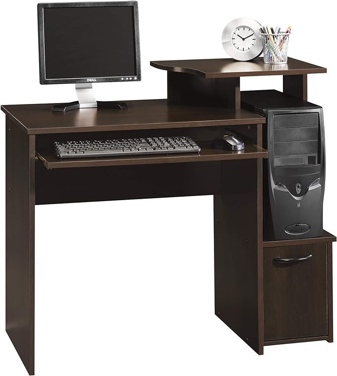 Sauder Beginnings Collection Computer Desk For Residential Use, Non Residential Use - Cinnamon Cherry Finish, Transitional, L: 39.61" x W: 19.45" x H: 34.02" - LeafyLoom