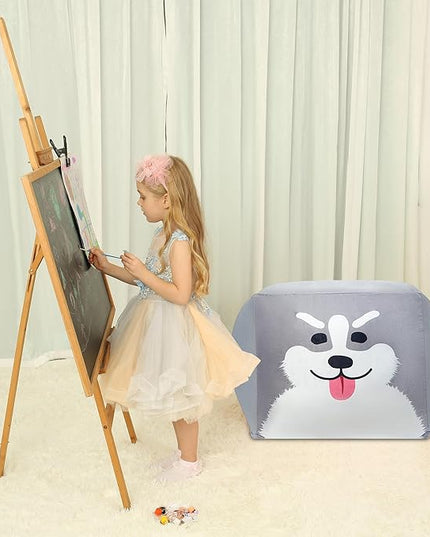 Anzitinlan Bean Bag Chair for Toddler Bedroom, Stuffed Animal Storage, Kids Toy Storage Organizer, Extra Large Size, Velvet Super Soft Cover Only - LeafyLoom