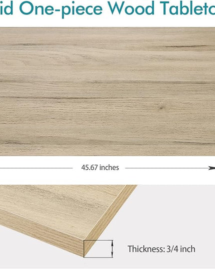 Kaboon Universal Tabletop 45.67"x23.62", Solid One-Piece Melamine Table Top, Double Desk L-Desk DIY, Home and Office, Oak - LeafyLoom