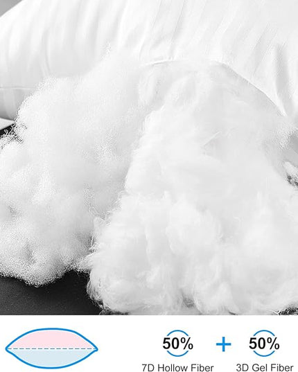EIUE Hotel Collection Bed Pillows for Sleeping 2 Pack Standard Size，Pillows for Side and Back Sleepers,Super Soft Down Alternative Microfiber Filled Pillows,20 x 26 Inches - LeafyLoom