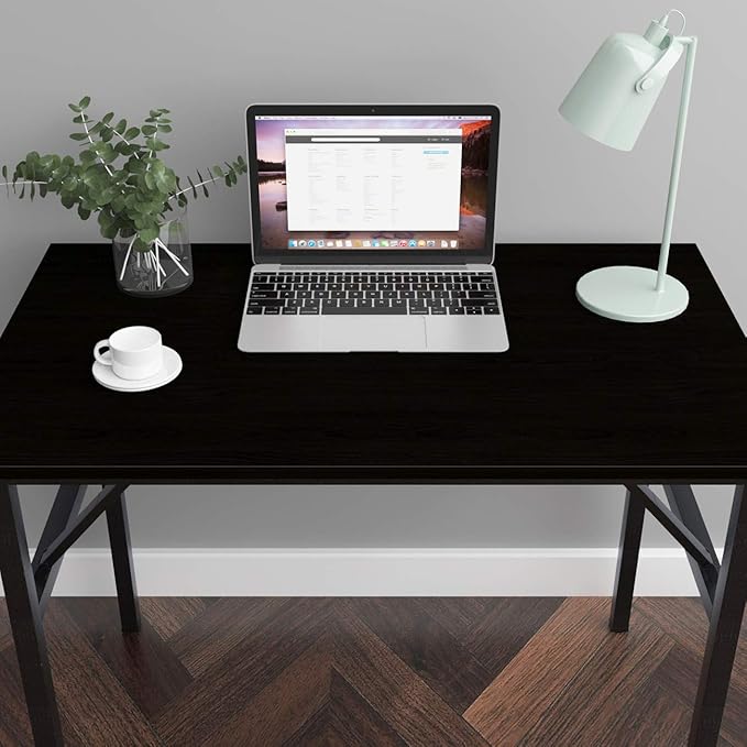 SDHYL 39 inchesNo Assembly Foldable Computer Desk for Home Office Workstation, Study and Writing, Black - LeafyLoom