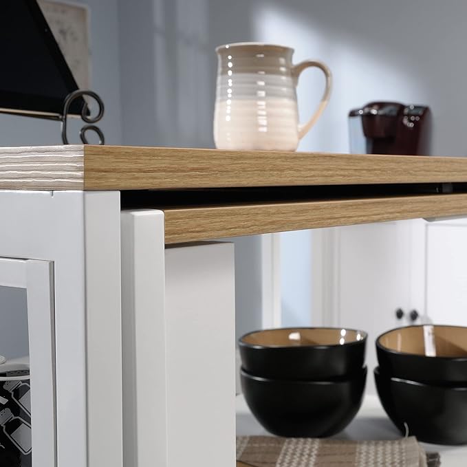 Sauder Miscellaneous Storage Kitchen Island, L: 31.50" x W: 32.88" x H: 36.00", White Finish - LeafyLoom