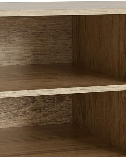 Tv Stand,Entertainment Center with Storage Cabinet, Mid Century Modern Media Console Table, Adjustable Hinge, Wooden Television Furniture for Living Room,Oak - LeafyLoom