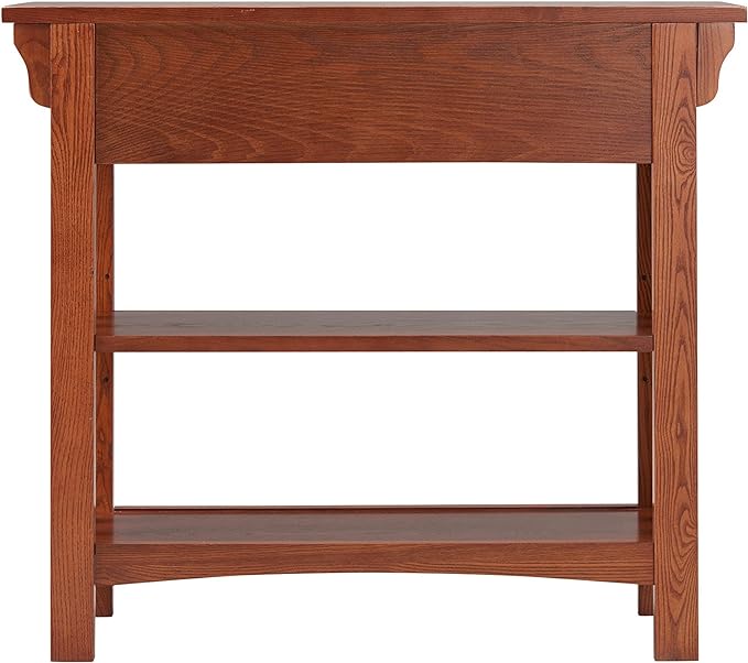 Leick Home 8261 Mission Impeccable Wood Bookcase with Drawers in Medium Oak - LeafyLoom