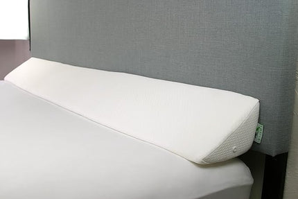Insieme Queen Size Headboard Wedge Pillow (White) |Multi-Use Foam Bed Gap Filler for Covering Gaps Between Bed and Headboard or Wall (60x8x6x10 inch) - LeafyLoom